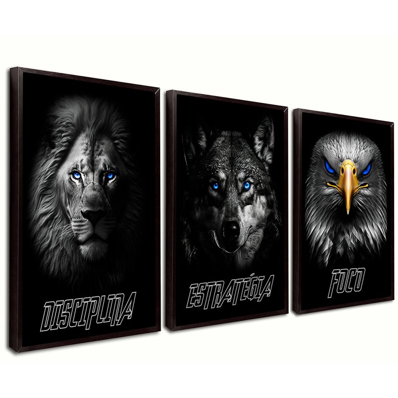 3 Pieces Discipline, Strategy, Focus V02 Canvas