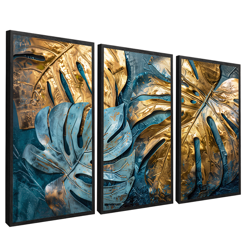 3 Pieces Floral and Ink V1487 Canvas