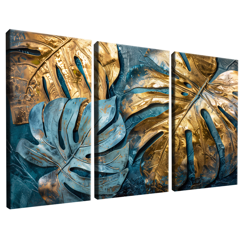 3 Pieces Floral and Ink V1487 Canvas