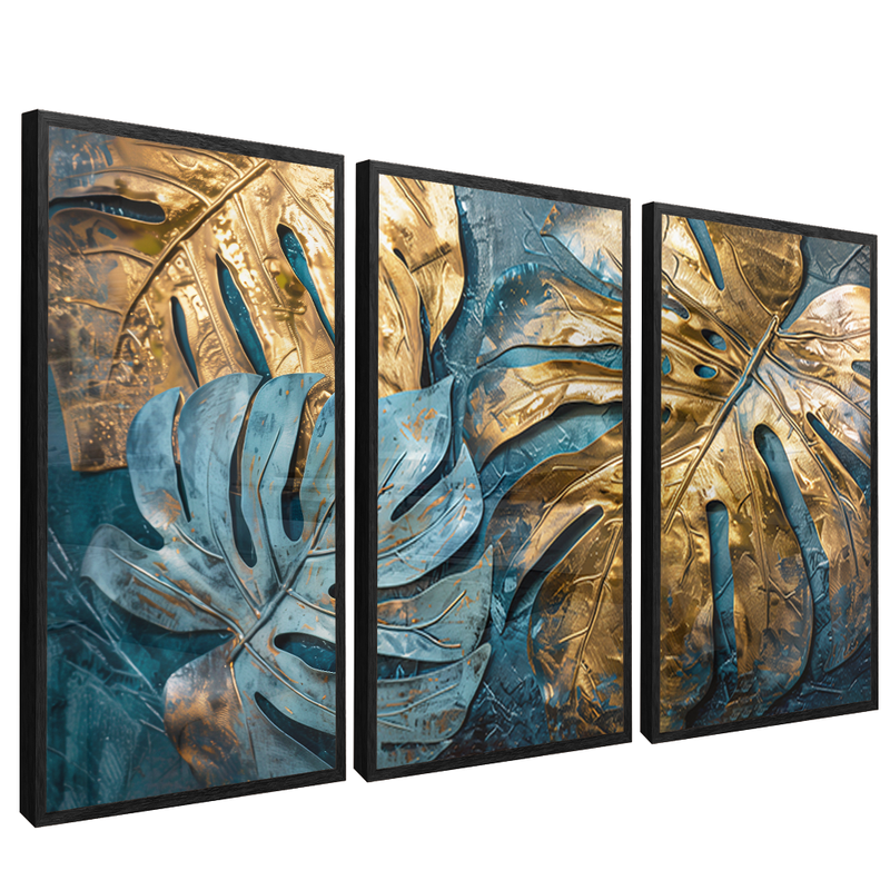 3 Pieces Floral and Ink V1487 Canvas