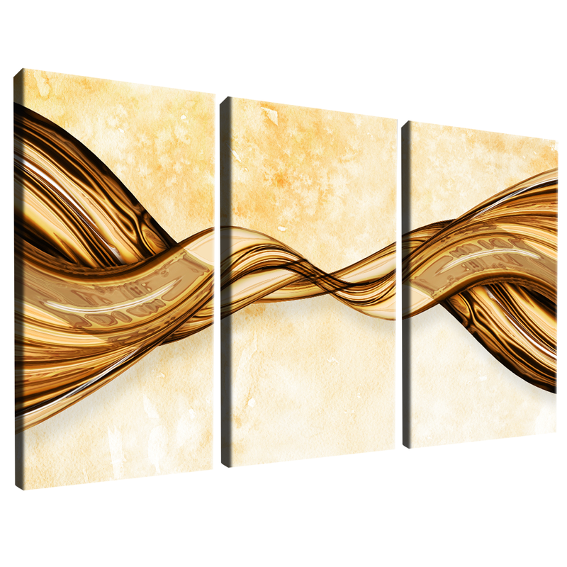 3 Pieces Golden Lines V1407 Canvas