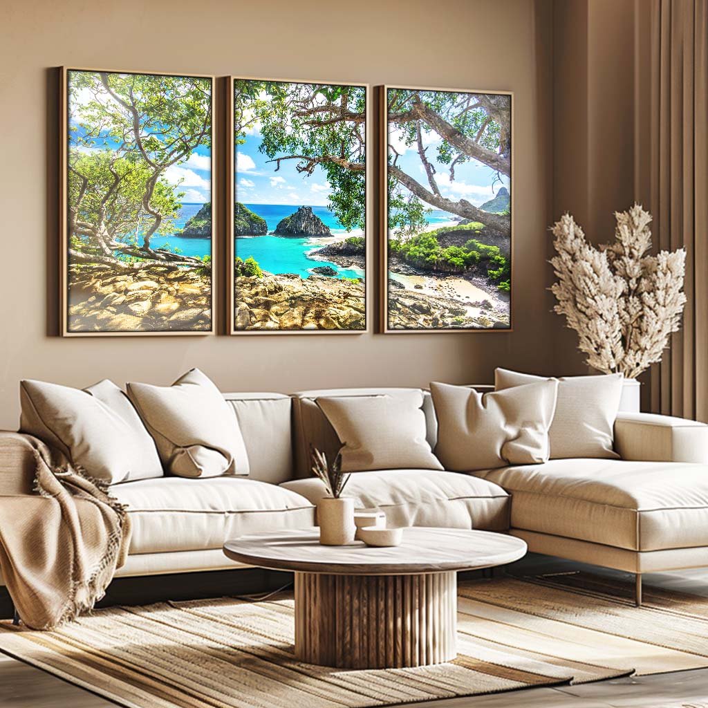 3 Pieces Landscape on the Beach Canvas