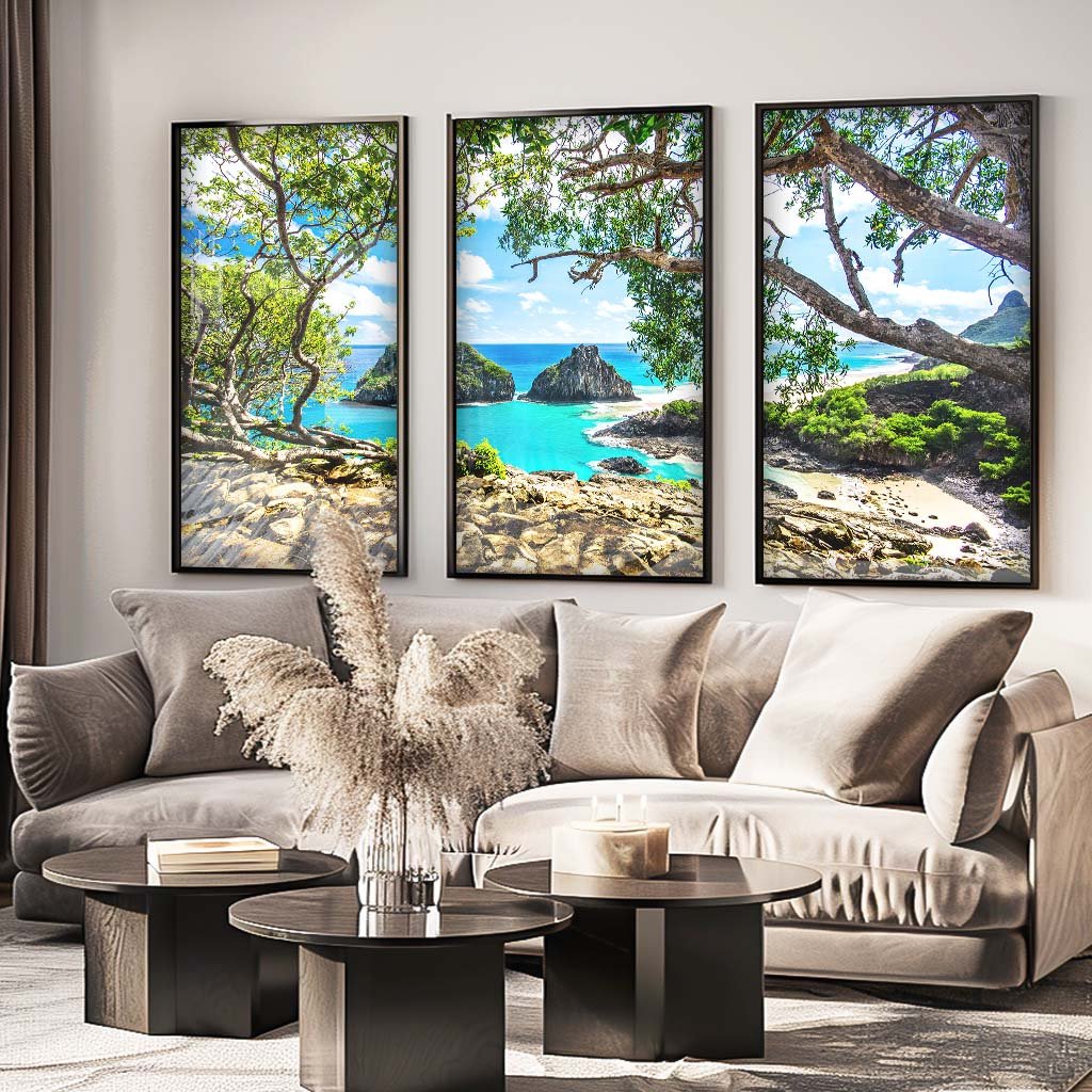 3 Pieces Landscape on the Beach Canvas