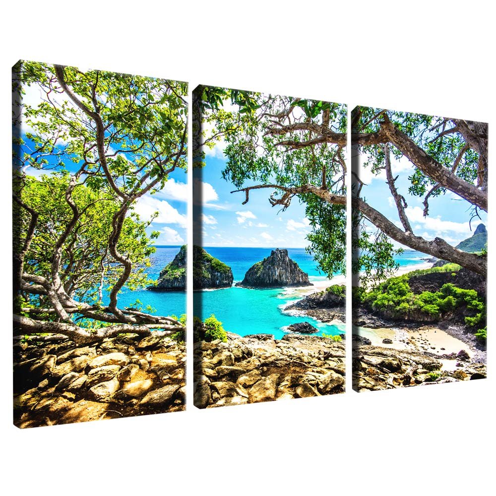 3 Pieces Landscape on the Beach Canvas