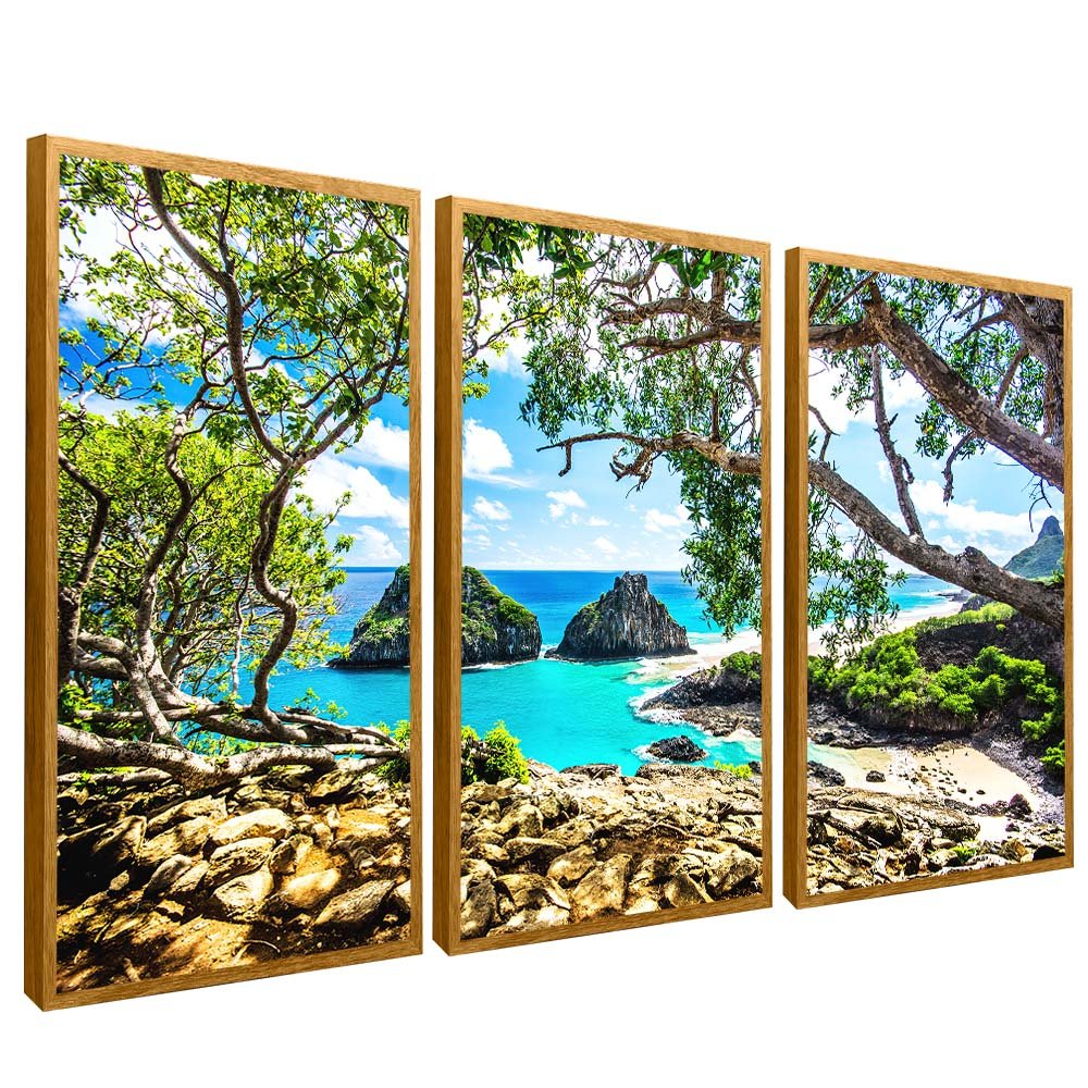 3 Pieces Landscape on the Beach Canvas