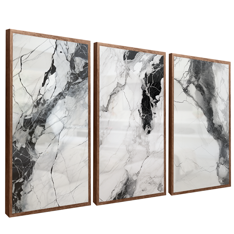 3 Pieces Marble Black and White V1354 Canvas