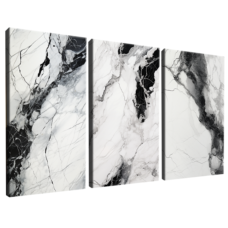 3 Pieces Marble Black and White V1354 Canvas