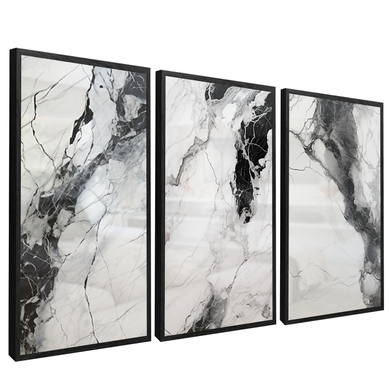 3 Pieces Marble Black and White V1354 Canvas