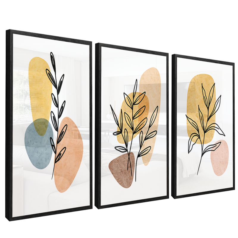 3 Pieces Minimalist Floral V1467 Canvas