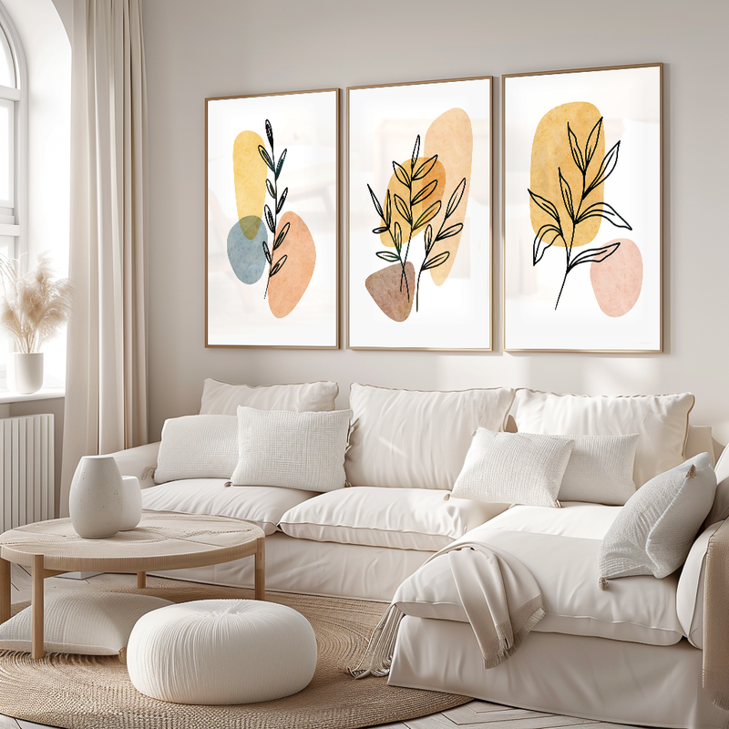 3 Pieces Minimalist Floral V1467 Canvas