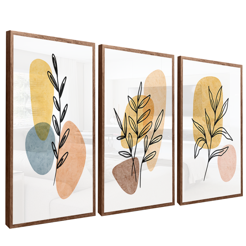 3 Pieces Minimalist Floral V1467 Canvas