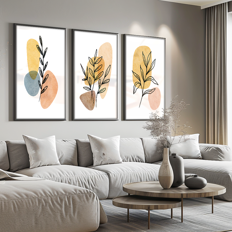 3 Pieces Minimalist Floral V1467 Canvas