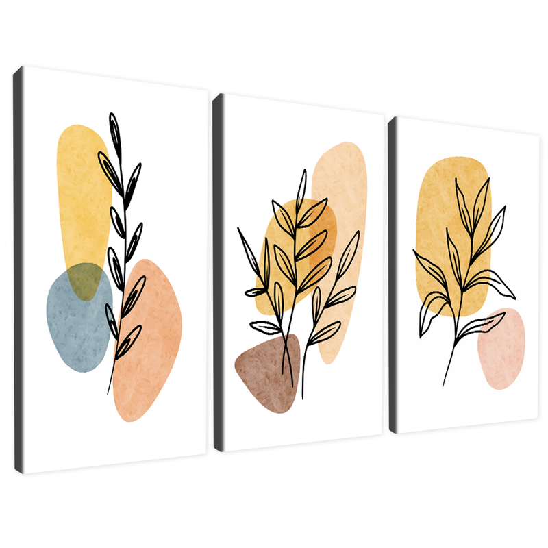 3 Pieces Minimalist Floral V1467 Canvas