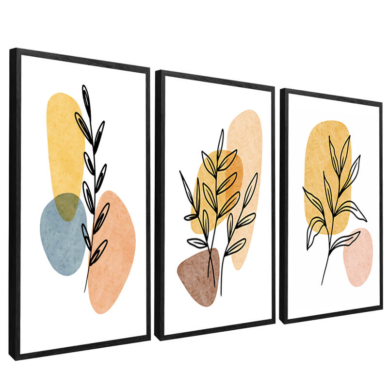 3 Pieces Minimalist Floral V1467 Canvas