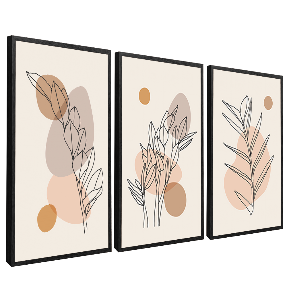 3 Pieces Minimalist Foliage V1516 Canvas