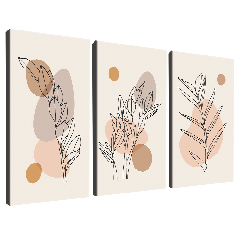 3 Pieces Minimalist Foliage V1516 Canvas