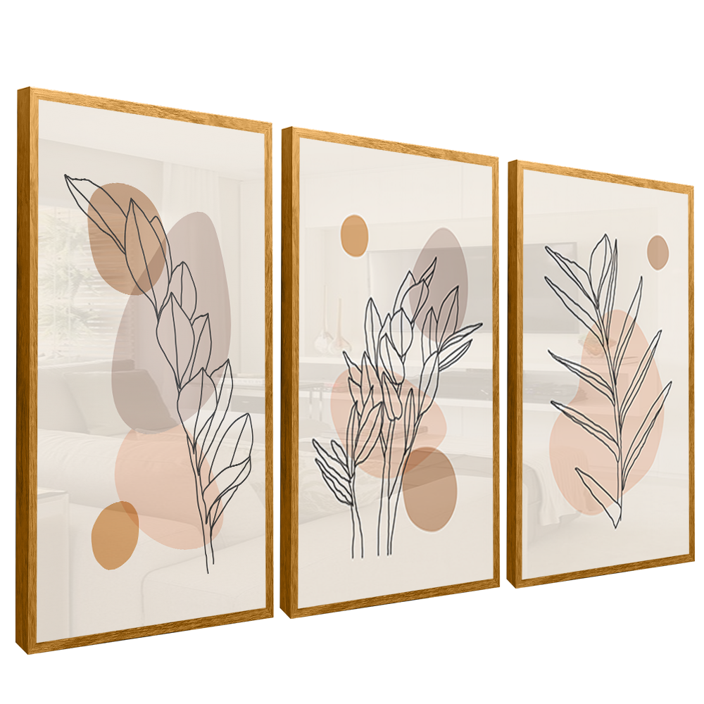 3 Pieces Minimalist Foliage V1516 Canvas