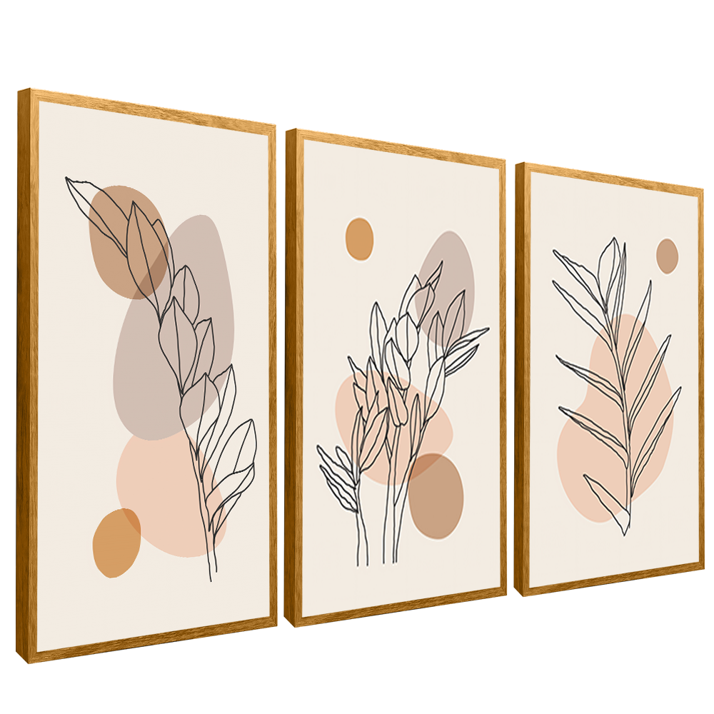 3 Pieces Minimalist Foliage V1516 Canvas