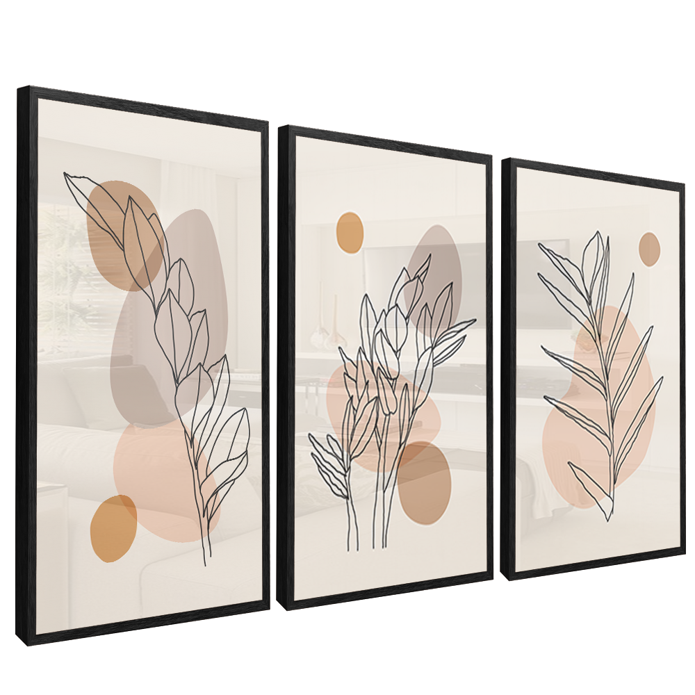 3 Pieces Minimalist Foliage V1516 Canvas