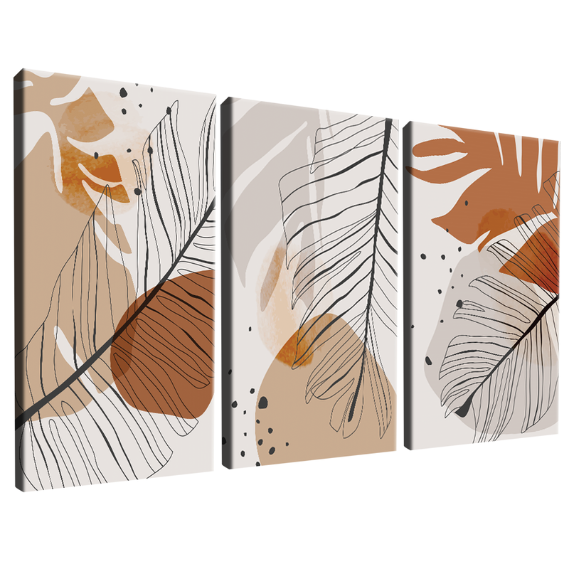 3 Pieces Minimalist Tropical V821 Canvas