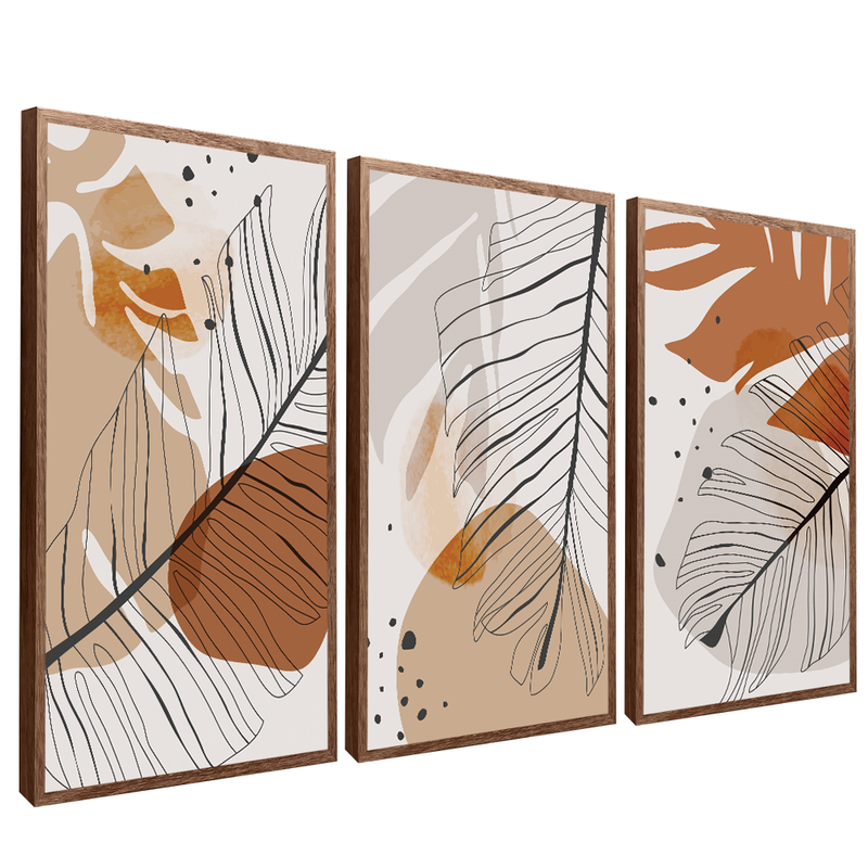 3 Pieces Minimalist Tropical V821 Canvas