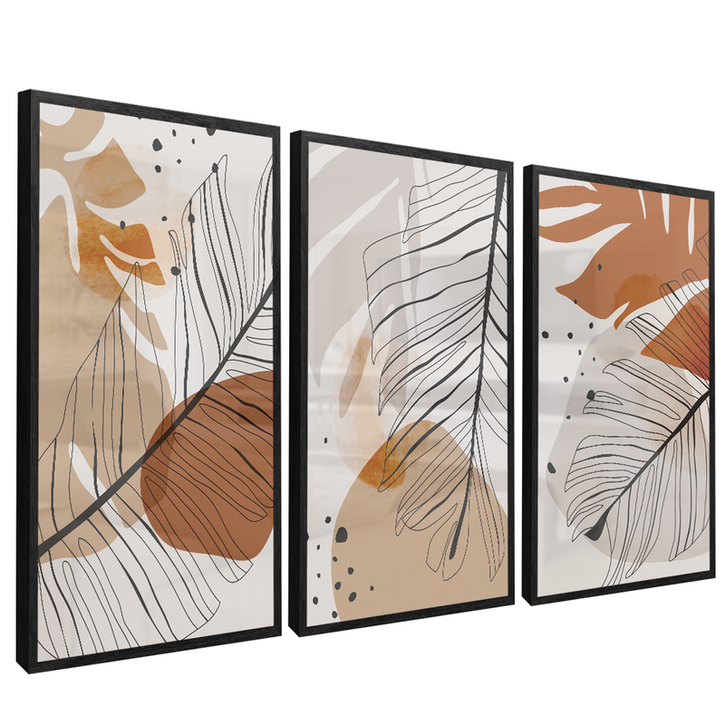 3 Pieces Minimalist Tropical V821 Canvas