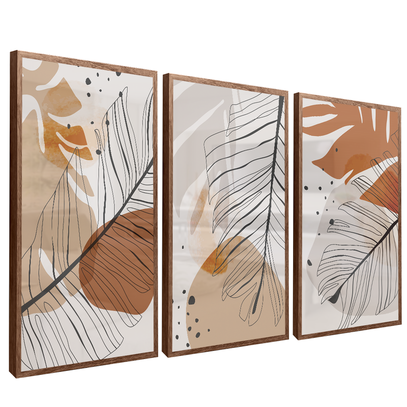 3 Pieces Minimalist Tropical V821 Canvas