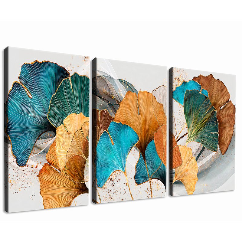 3 Pieces Modern Art Abstract Flowers Canvas