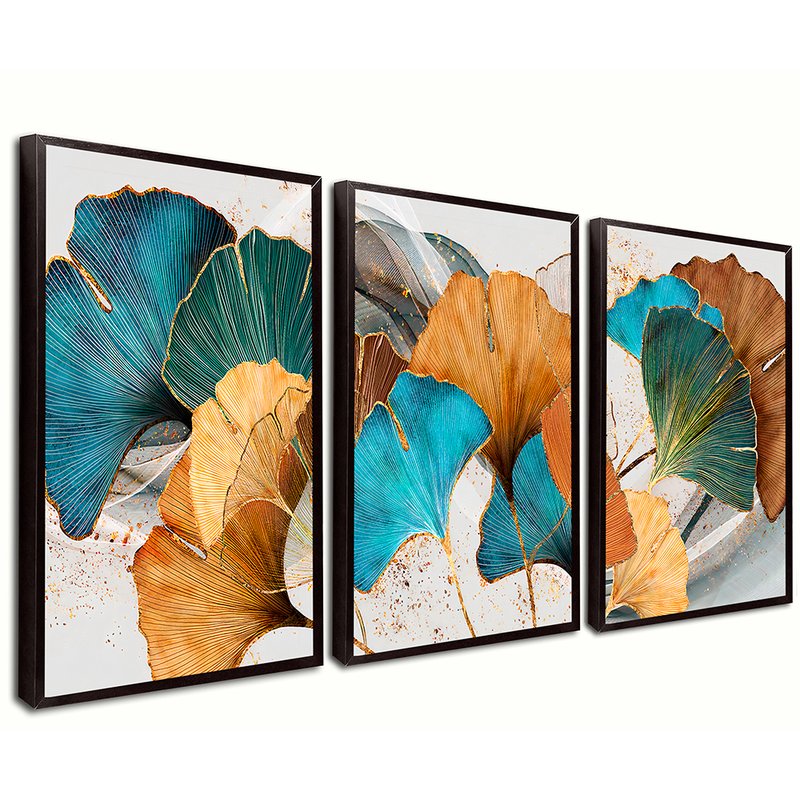 3 Pieces Modern Art Abstract Flowers Canvas