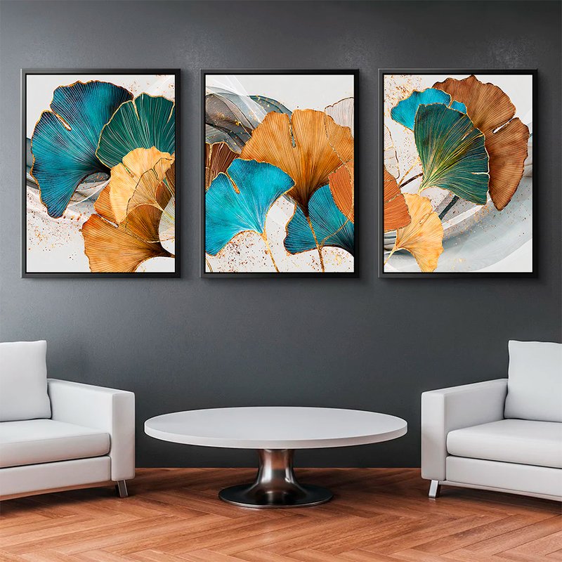 3 Pieces Modern Art Abstract Flowers Canvas