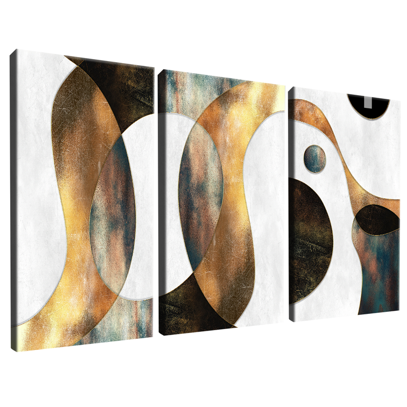 3 Pieces Shapes in Metal V1478 Canvas