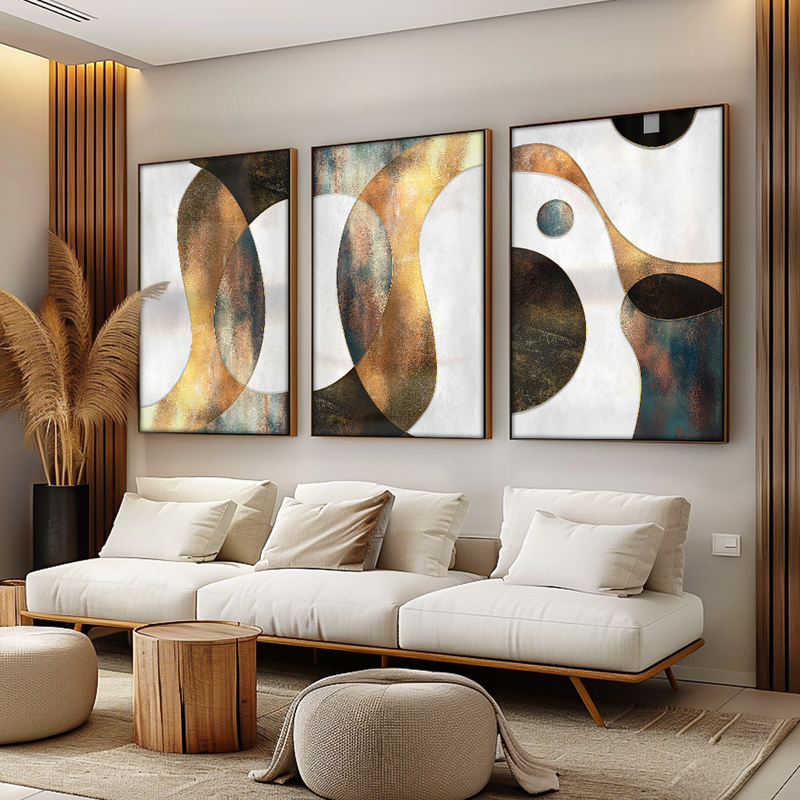 3 Pieces Shapes in Metal V1478 Canvas