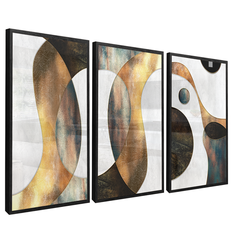 3 Pieces Shapes in Metal V1478 Canvas