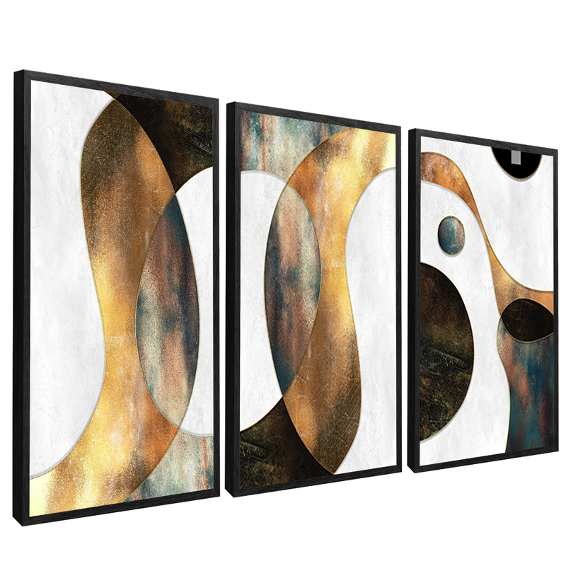 3 Pieces Shapes in Metal V1478 Canvas