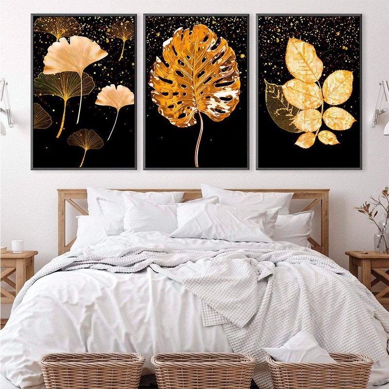 3 Pieces Sheets Golden Luxury Canvas