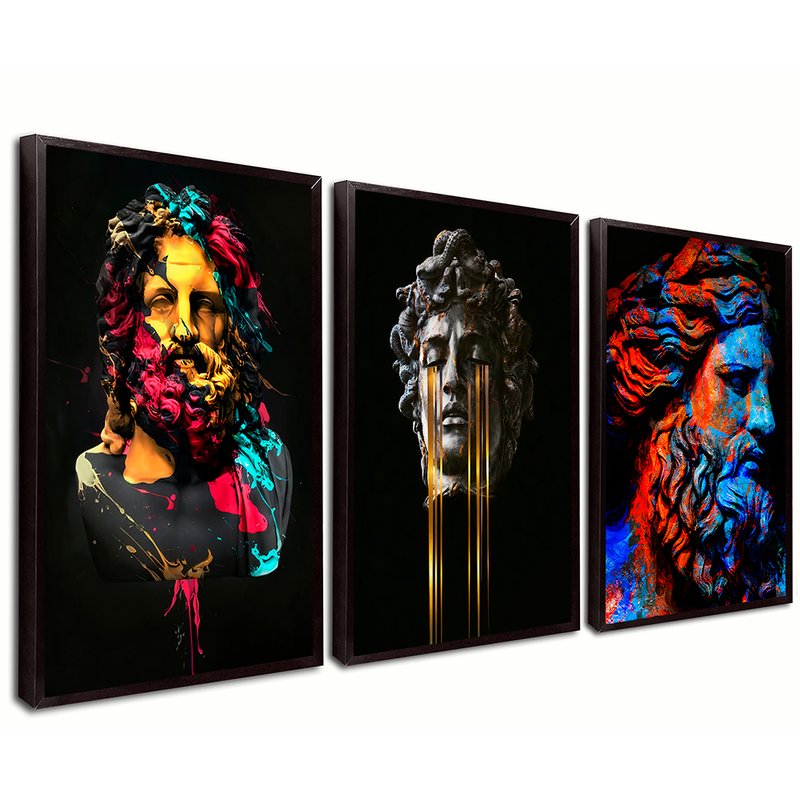 3 Pieces Statues Canvas