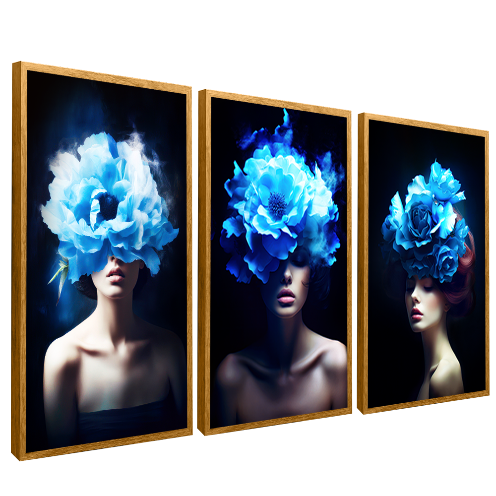 3 Pieces Women and Hydrangea V1499 Canvas