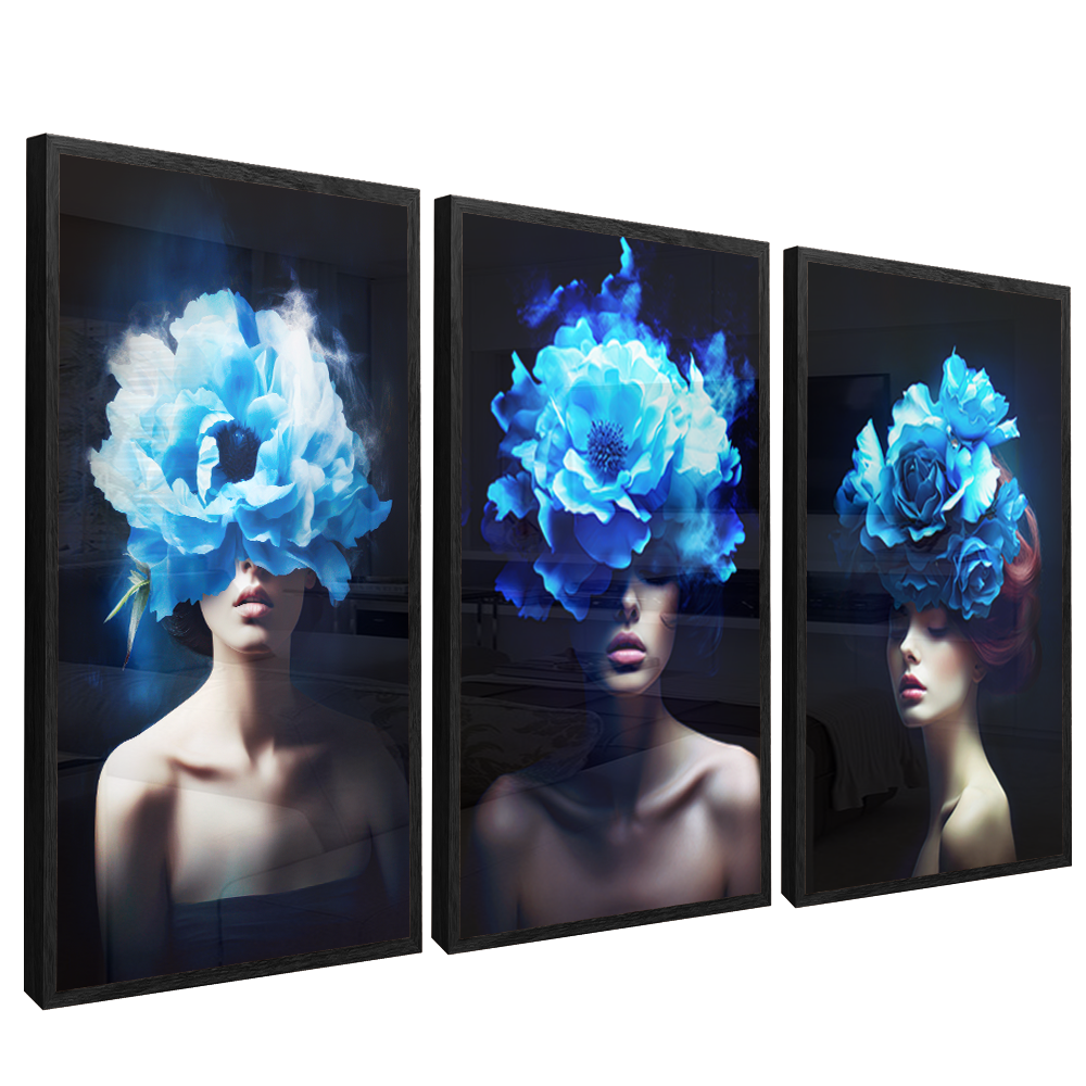 3 Pieces Women and Hydrangea V1499 Canvas