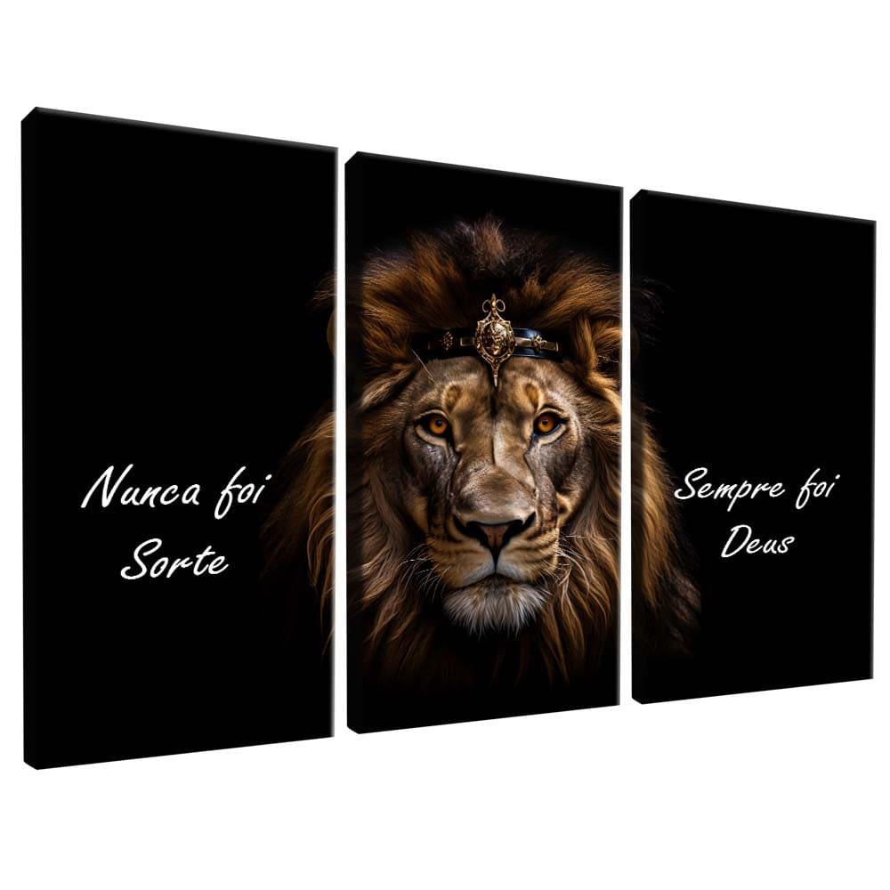 3 pieces - Lion has always been a Colorful God V1651 Canvas