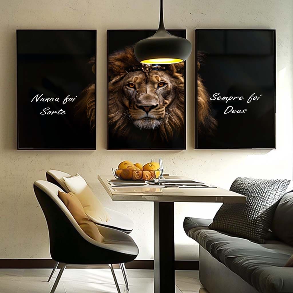 3 pieces - Lion has always been a Colorful God V1651 Canvas