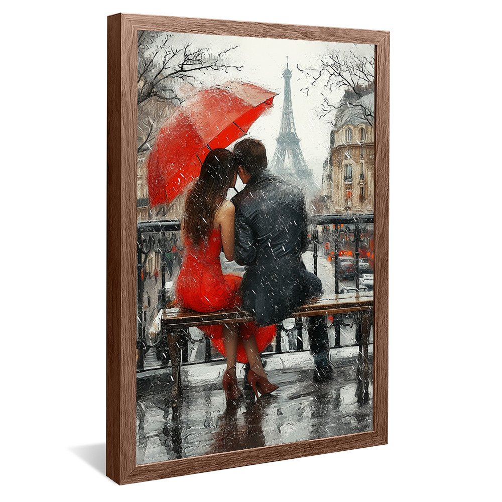 Couple in the Rain in Paris V1104 Canvas