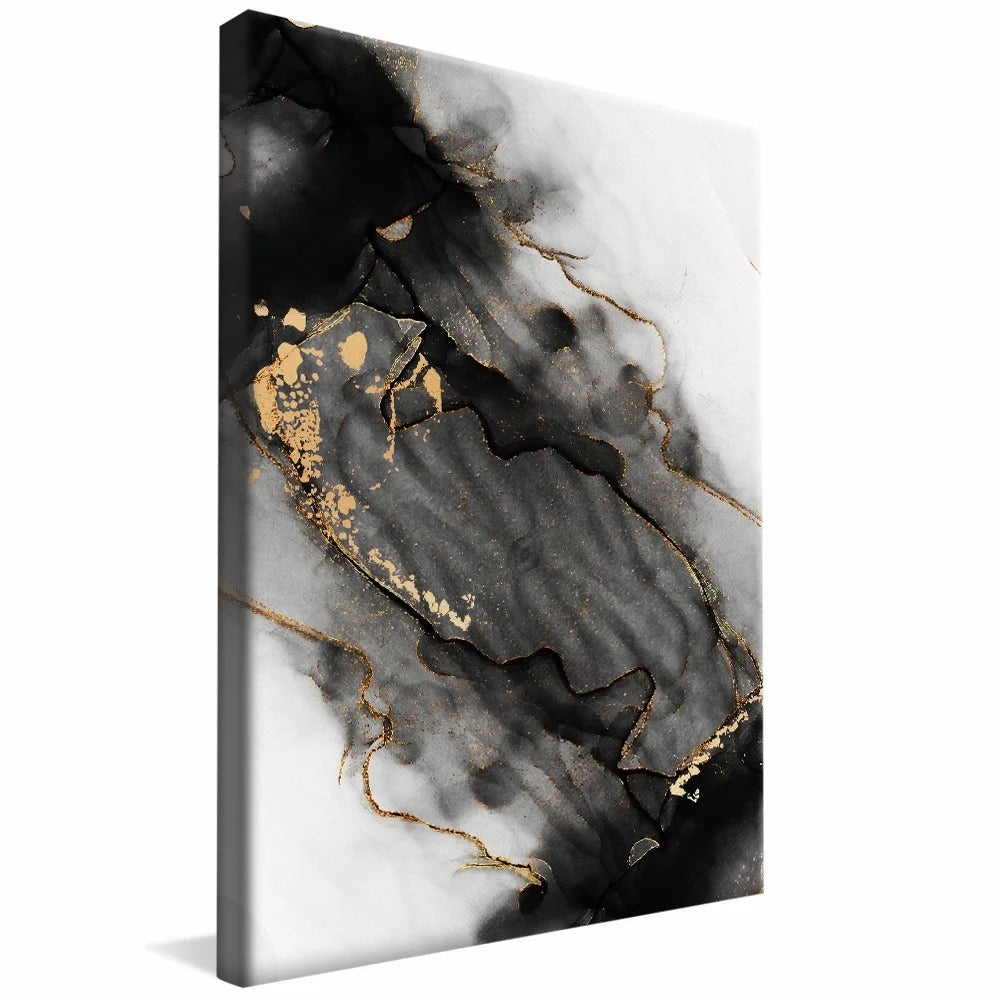 Abstract Black Marble Canvas