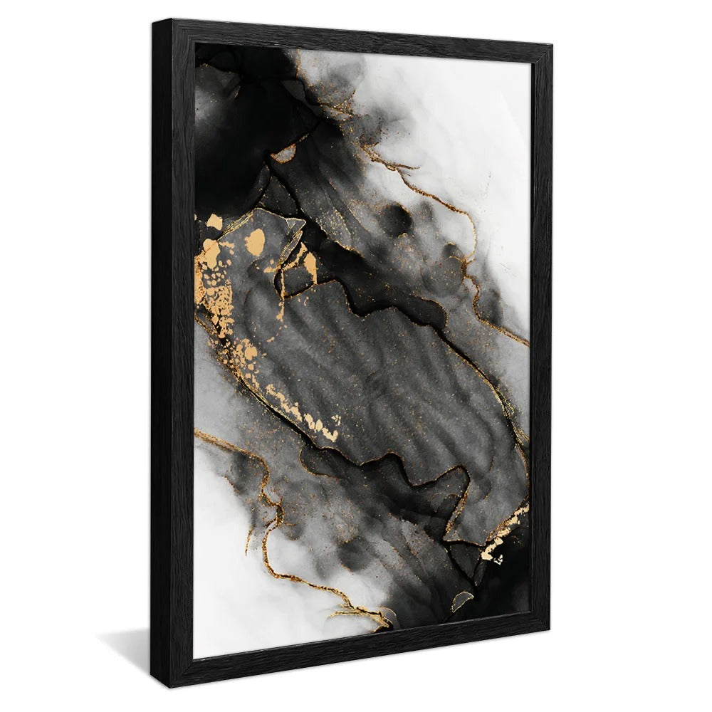 Abstract Black Marble Canvas