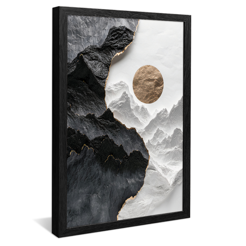 Abstract Black and White Mountains V1190 Canvas