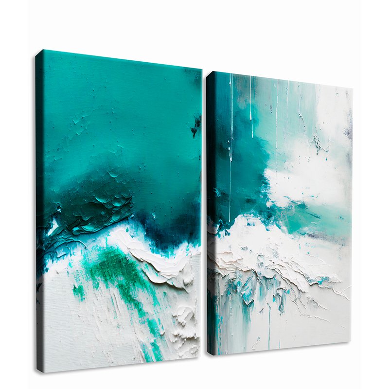 Abstract Blue Mar Kit with 2 Tables Canvas