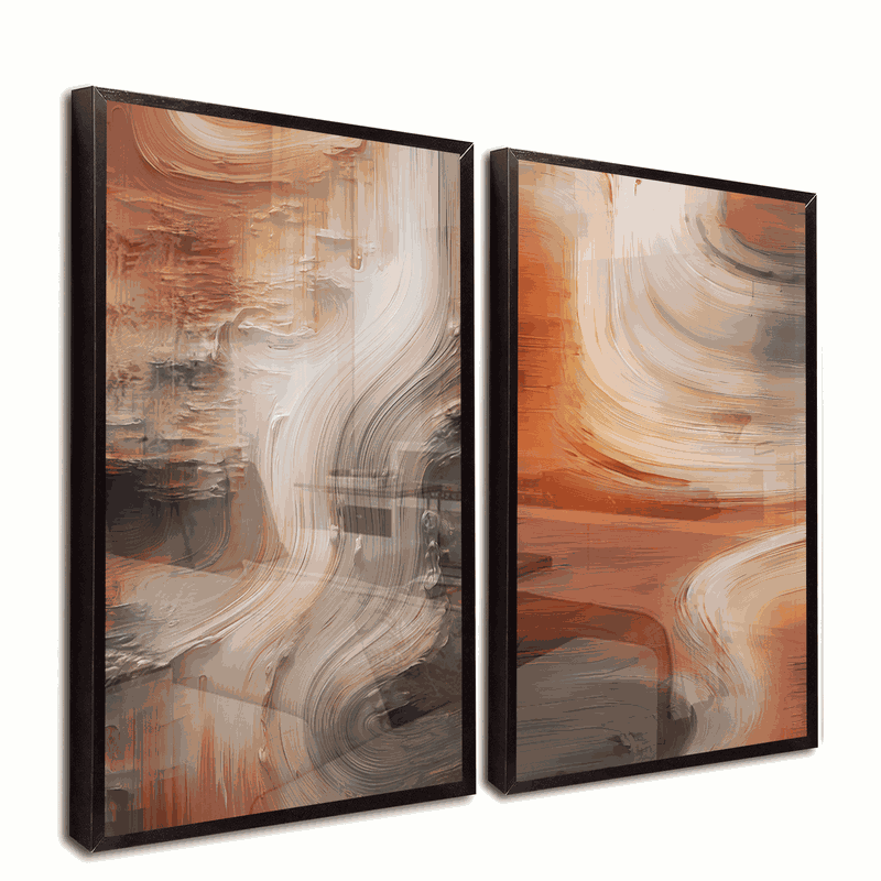 Abstract Brushstrokes Kit with 2 Frames V987 Canvas