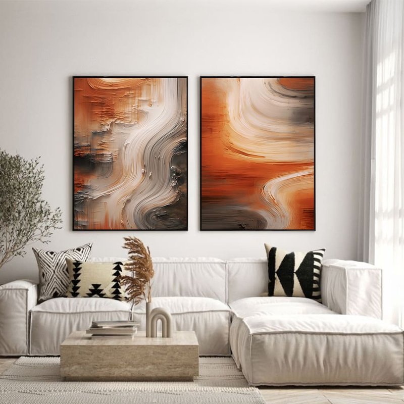 Abstract Brushstrokes Kit with 2 Frames V987 Canvas