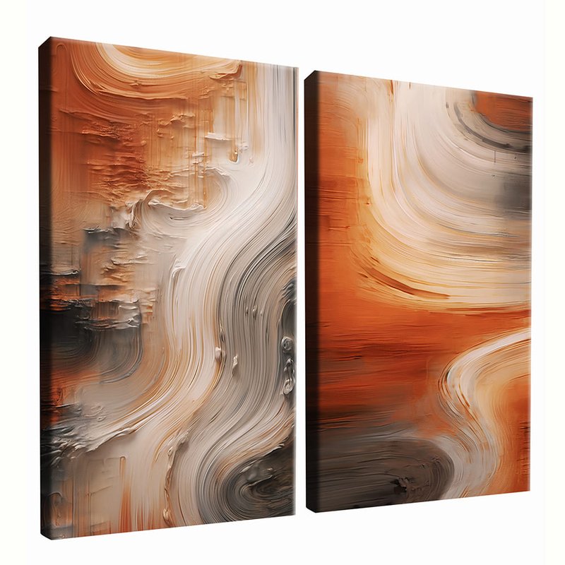 Abstract Brushstrokes Kit with 2 Frames V987 Canvas