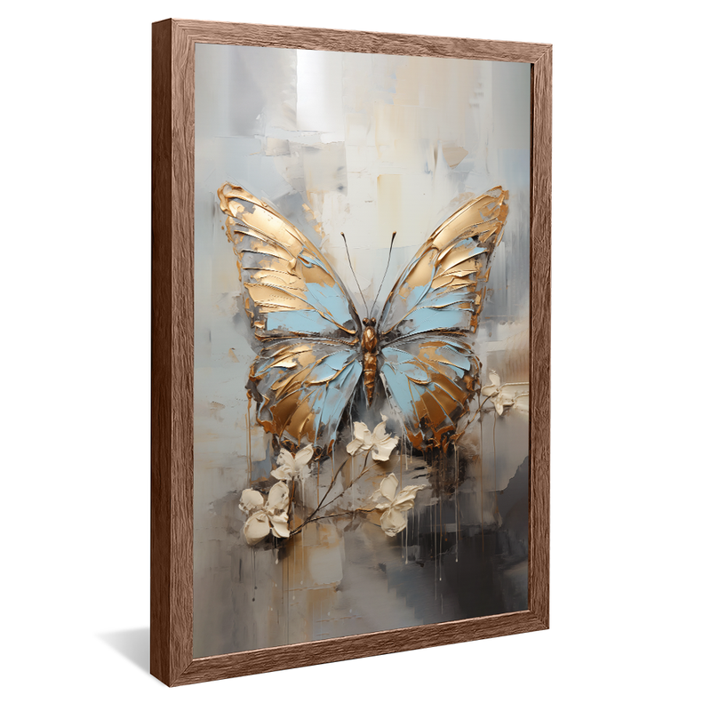 Abstract Butterfly in Gold V822 Canvas