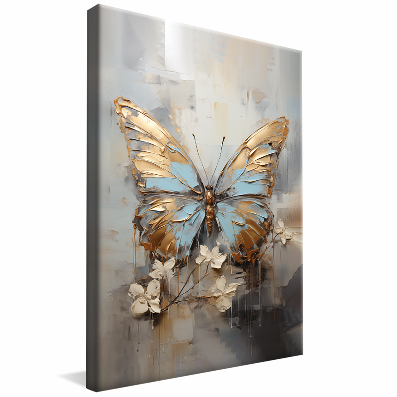 Abstract Butterfly in Gold V822 Canvas